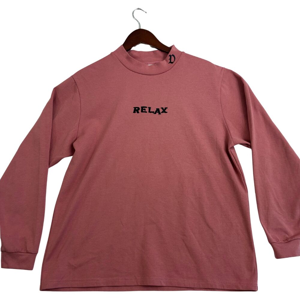 Devereux Golf Mens XL Pink Long Sleeve Mock Neck Relax Skeleton Cactus Shirt